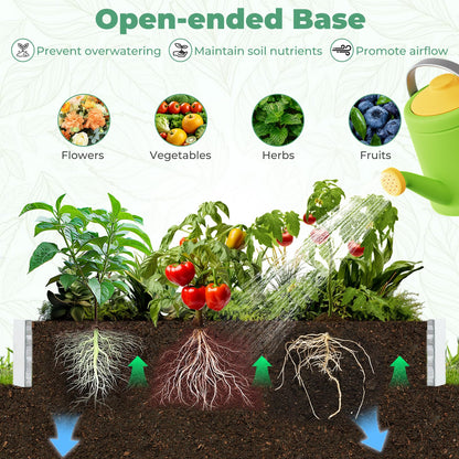 Raised Garden Bed with Greenhouse, Outdoor Elevated Planter Box