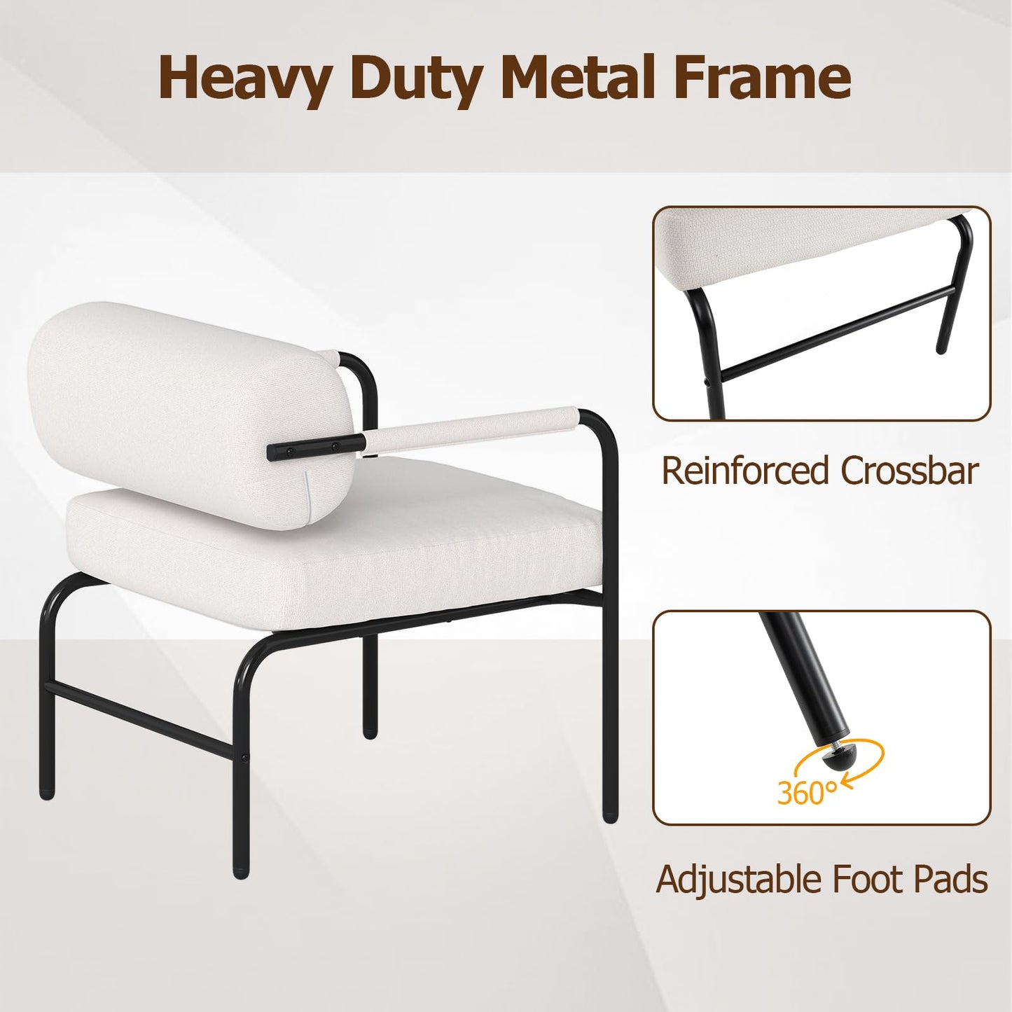Upholstered Velvet Accent Chair with Cylindrical Backrest