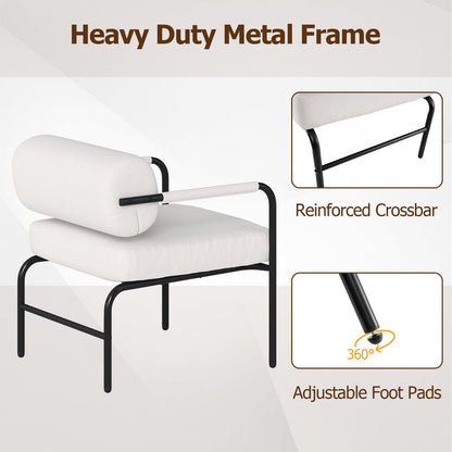 Upholstered Velvet Accent Chair with Cylindrical Backrest
