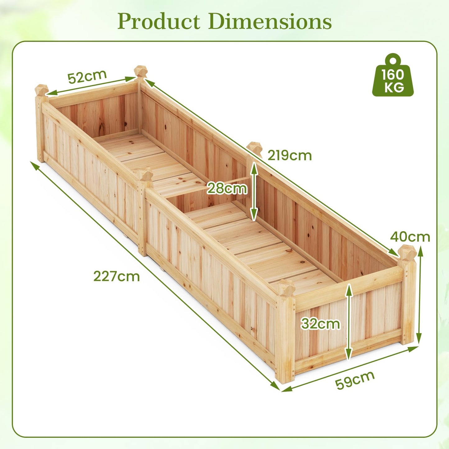 Wooden Planter Box Kit with Non woven Liner
