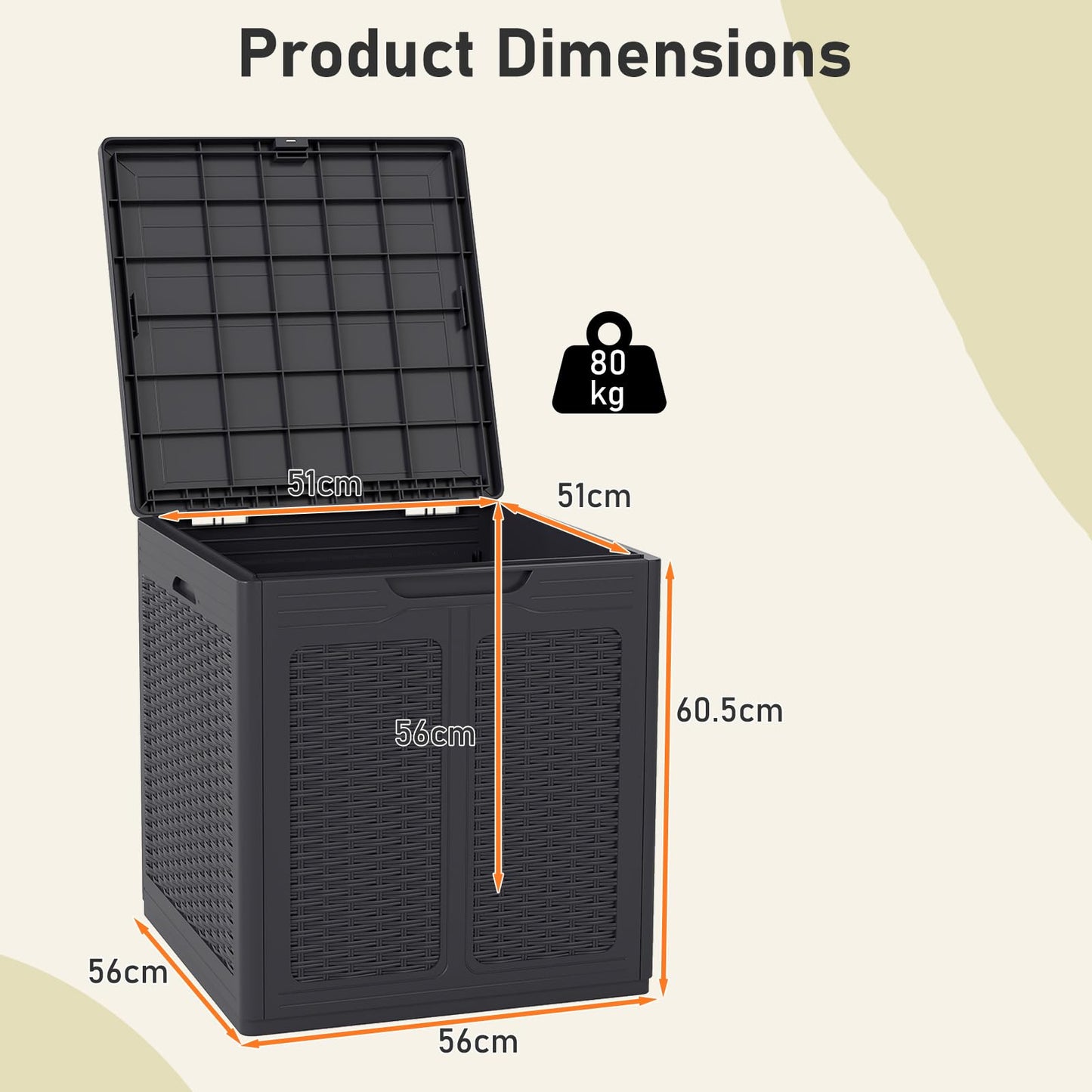 Weatherproof Patio Container with Lockable Lid for Patio