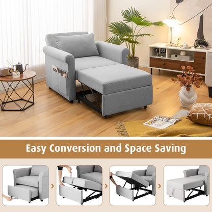 3-in-1 Convertible Sofa Chair Bed Sleeper Couch with Adjustable Backrest