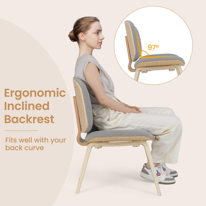 Modern Accent Chair with Curved Backrest and Padded Seat