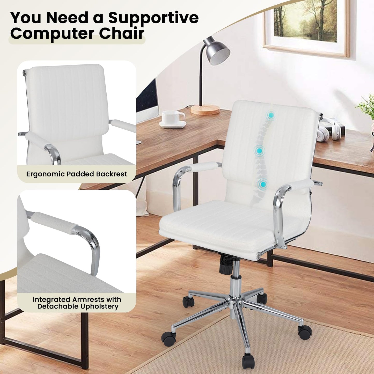 Ergonomic Computer Desk Chair with Rocking Backrest