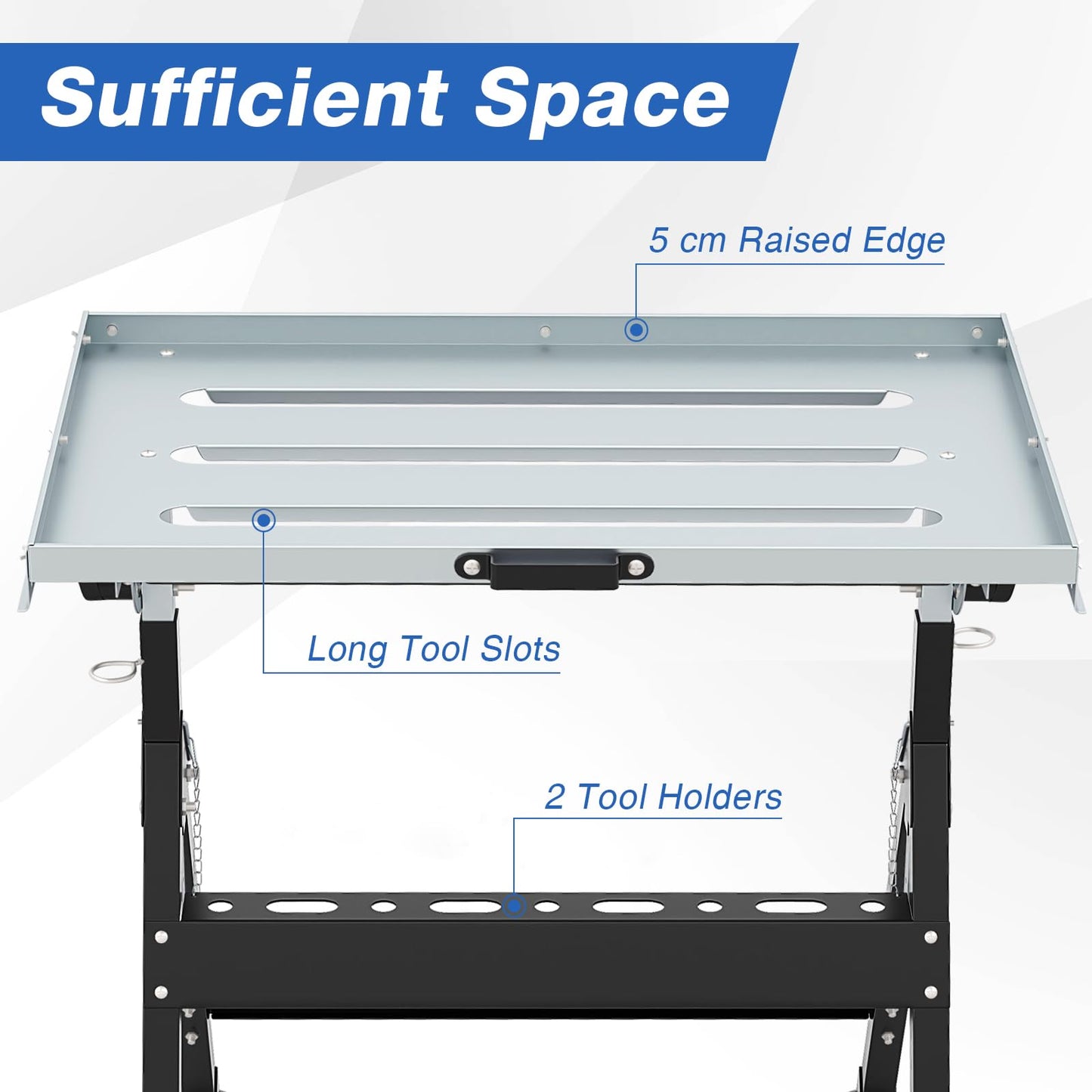 Folding Welding Table with 4 Level Height