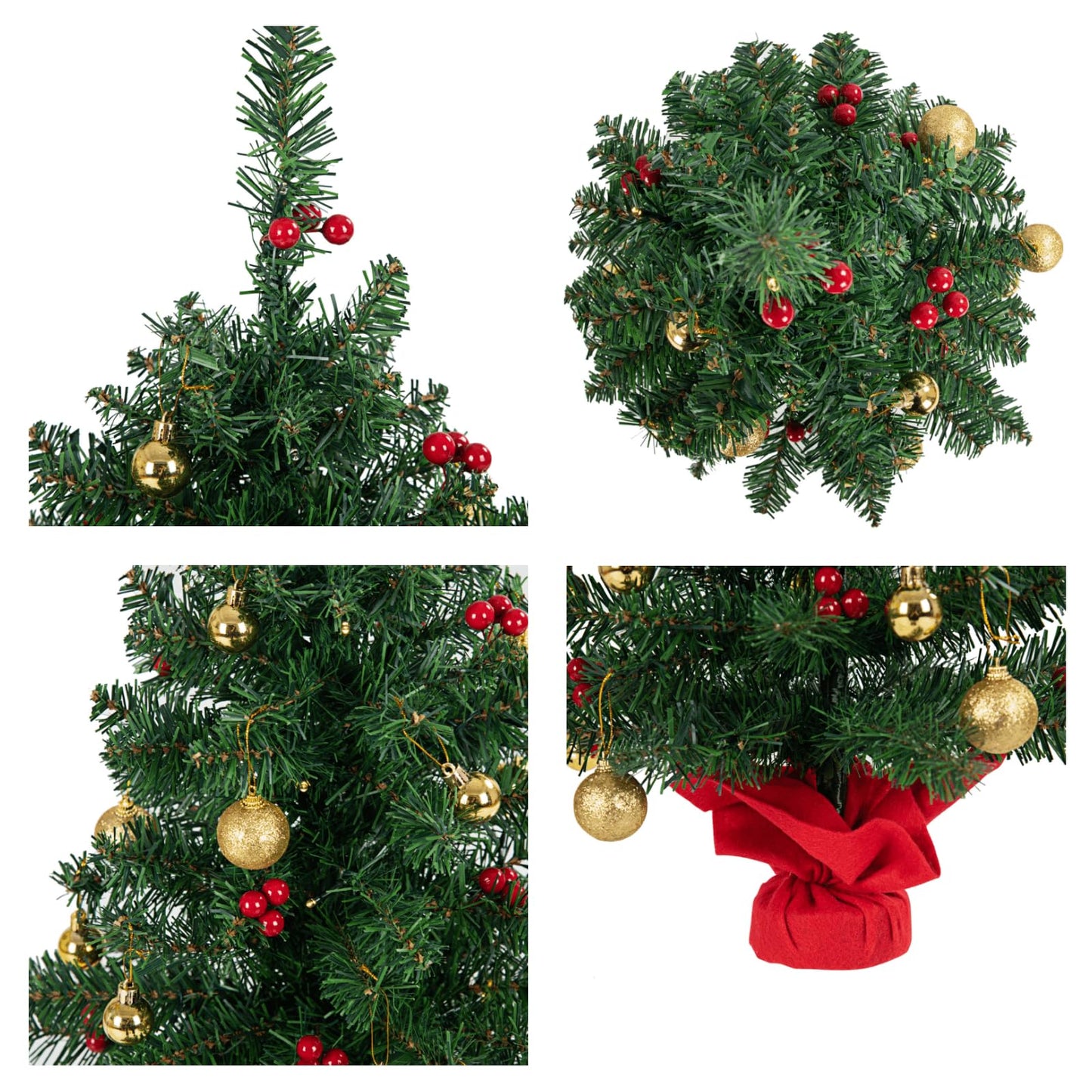 2FT 60cm PVC Artificial Christmas Tree with LED Lights