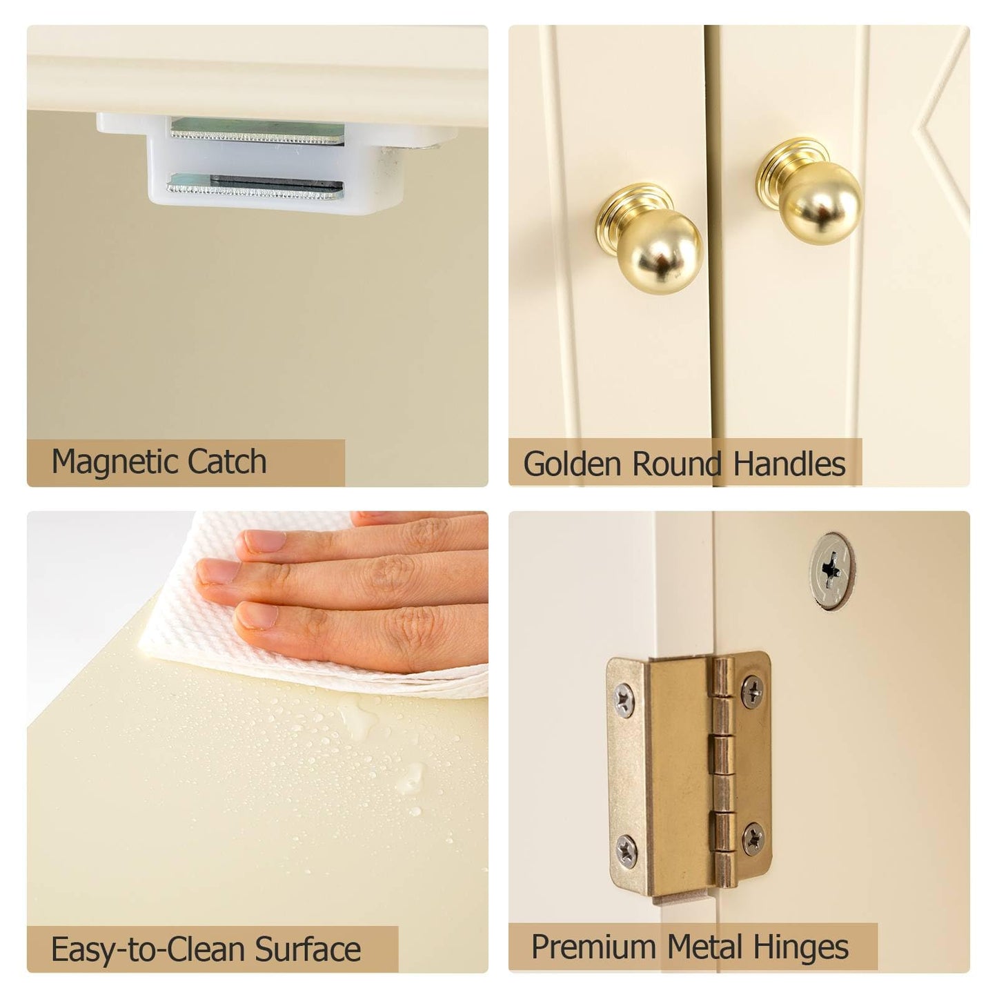 Bathroom Wall Cabinet with Open Shelf and Adjustable Shelf