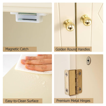 Bathroom Wall Cabinet with Open Shelf and Adjustable Shelf