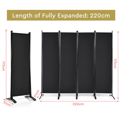 4 Panel Freestanding Wall Privacy Screen Protector (220 x 173cm)