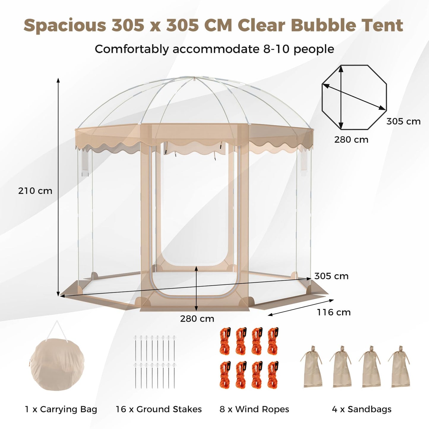 Pop up Bubble Tent, All Weather Sport Shelter Screen House with Carrying Bag