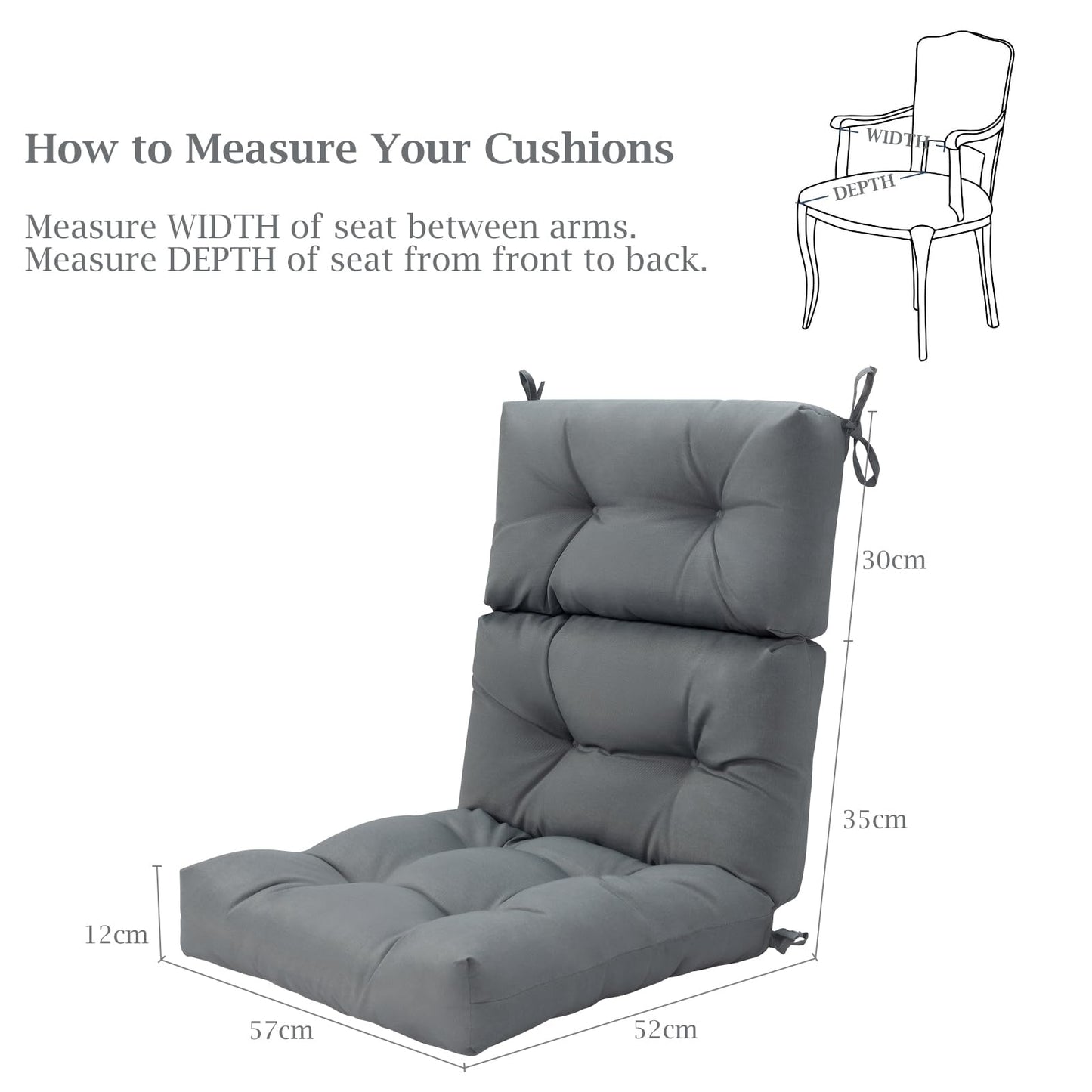Thick Rocking Chaise Lounge Chair Pad with Non-Slip Rope Belts