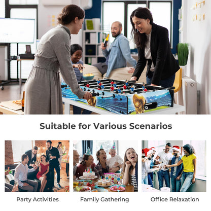 Freestanding Soccer Game Table with Removable Legs for Home Game Room Bar