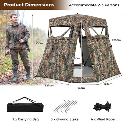 360° One Way See Through Camouflage Ground Tent with Carrying Bag