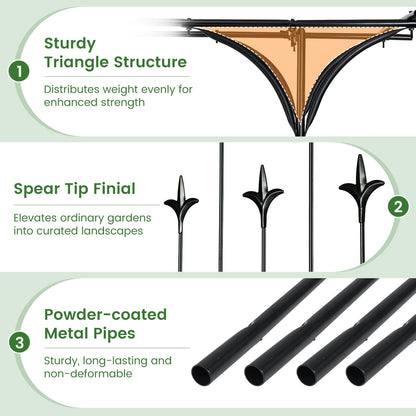 Flat Top Garden Arch with Trellises and Extended Roof for Climbing Plants