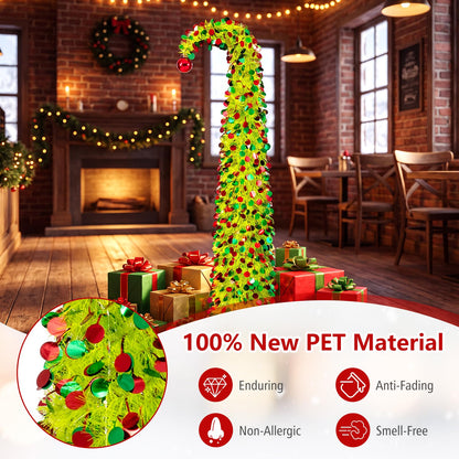 150 cm Pop Up Whimsical Christmas Tree, Easy Setup, Lime-Green