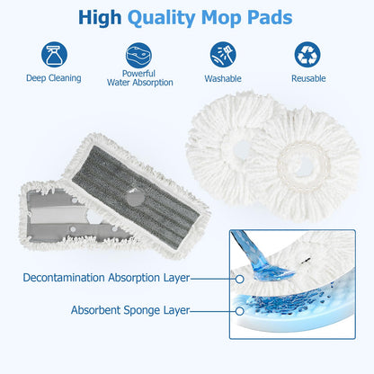 Mop and Bucket Set Hands-Free Washing with Dual Tank Design