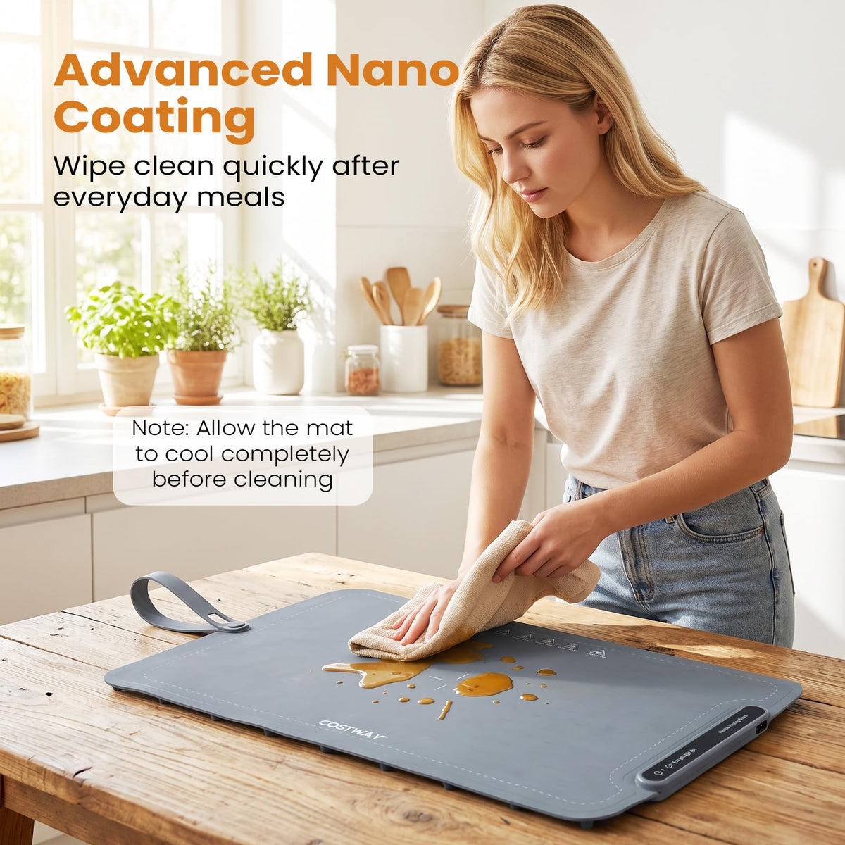 Food Warming Mat 61 x 40 cm with 3-Level Temperature