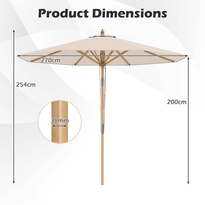 2.3M Garden Parasol, Outdoor Heavy Duty Umbrella