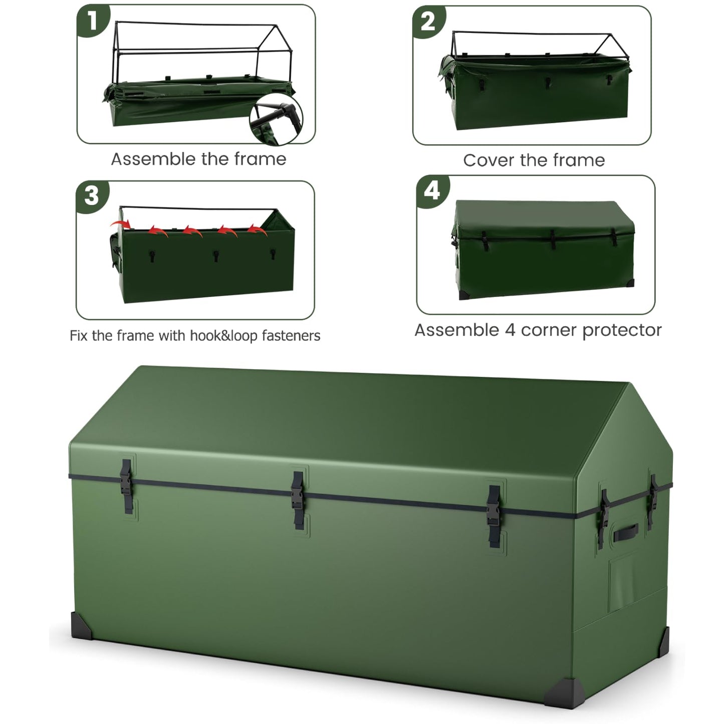 658L Outdoor Storage Box Tarpaulin Deck Box with Ventilated Window