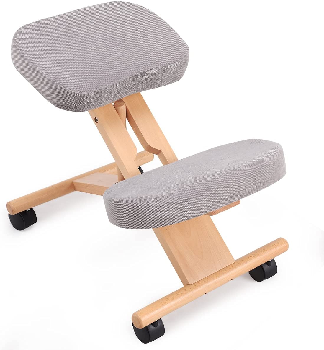 Wood Posture Stool with Angle and Height Adjustable for Gaming Computer Work