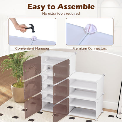 6/8/10 Tier Shoe Storage Cabinet with Removable Shelves