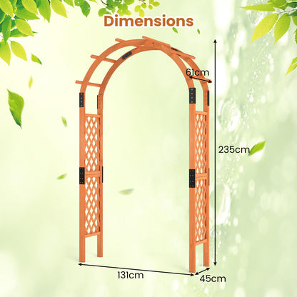 235 cm Wooden Garden Arbor Solid Wood Trellis for Climbing Plants