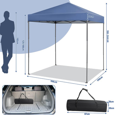 198 x 198cm Pop up Gazebo with Carry Bag for Camping Barbecue Party