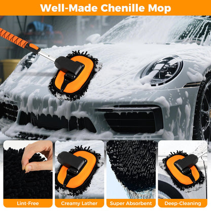 132 cm Car Wash Brush with Extendable Handle Vehicle Cleaning Set