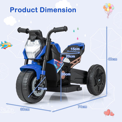 3 Wheel Toddler Ride on Motorcycle with Detachable Training Wheels