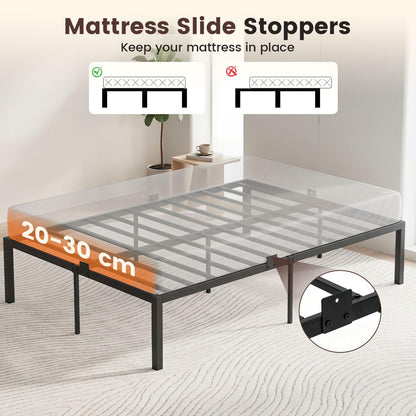 4ft6 Double Bed Frame, 135 x 190cm Heavy-Duty Metal Platform Bed Frames