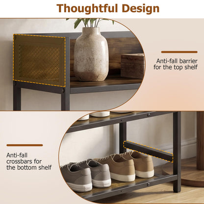 4-Tier Shoe Rack, Freestanding Narrow Shoes Shelf Stand with Anti-Fall Barrier