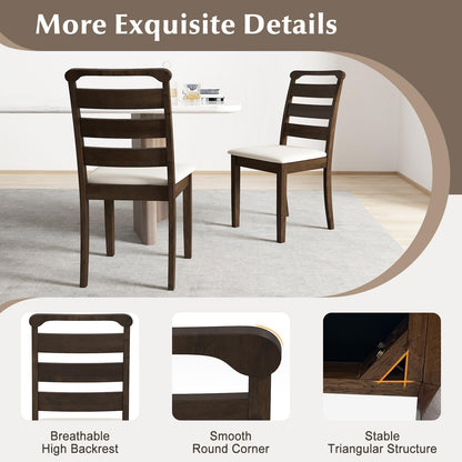 Modern Dining Chair Set of 2 Upholstered Farmhouse Chairs with Rubber Wood Frame