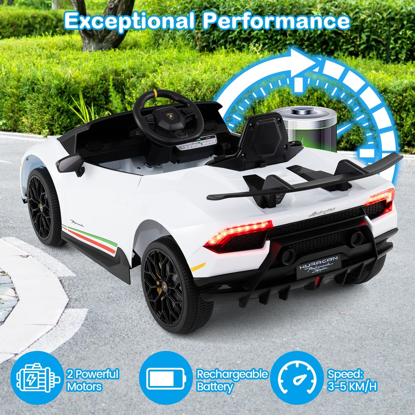 12V Kids Ride on Car Lamborghini with Remote Control and LED Lights