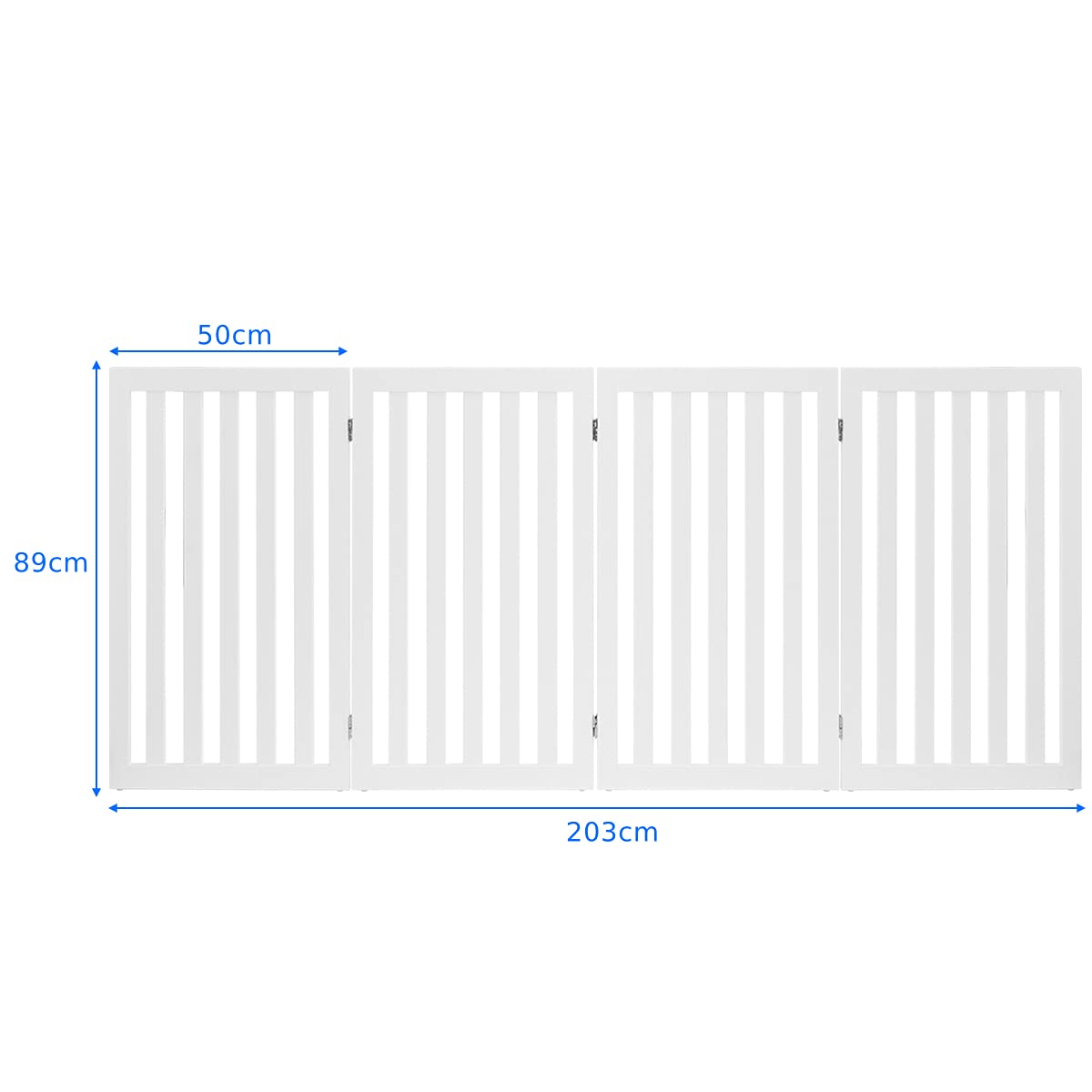 4 Panels Freestanding Wooden Dog Fence Up to 203cm Wide
