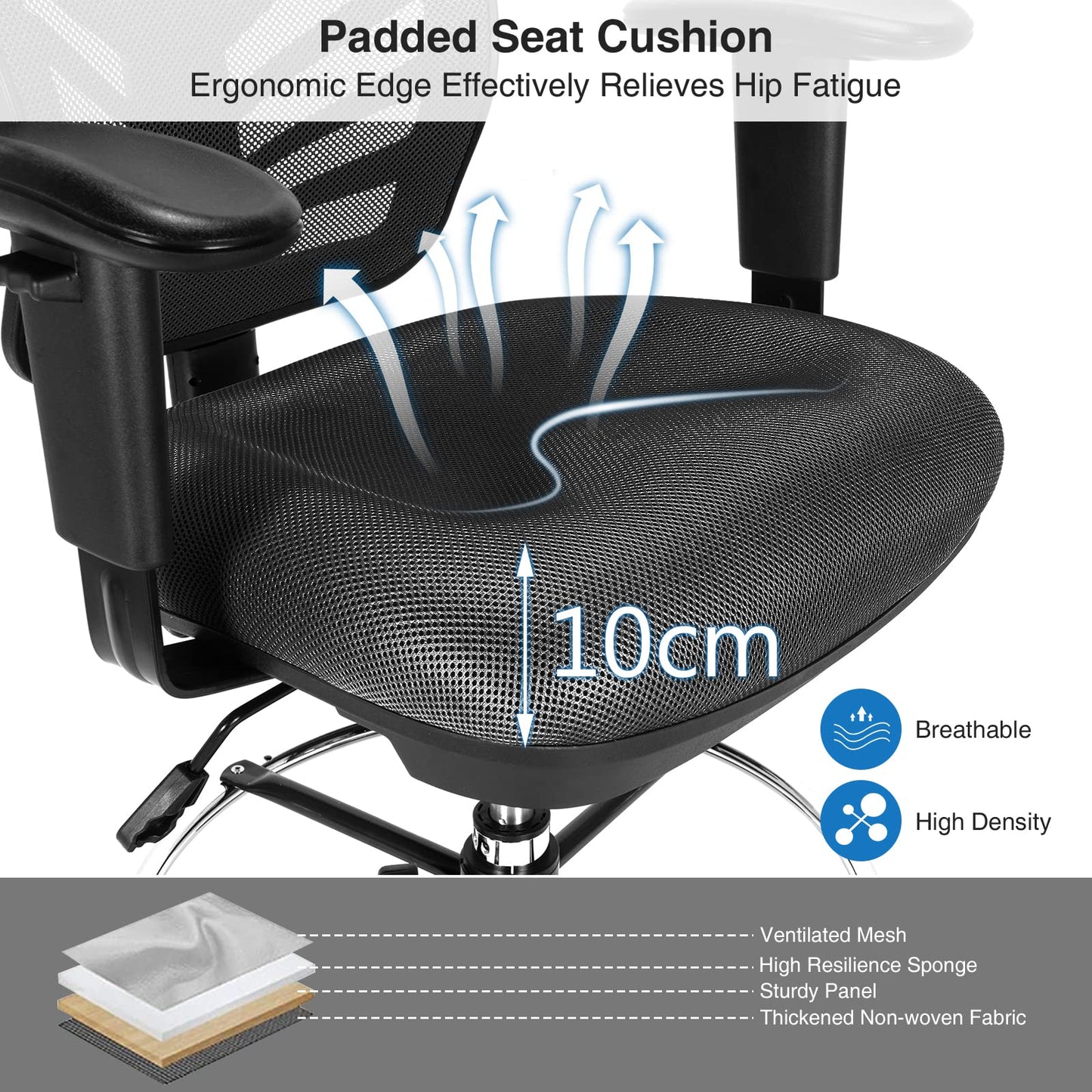 Ergonomic Swivel Office Chair with Adjustable Footrest