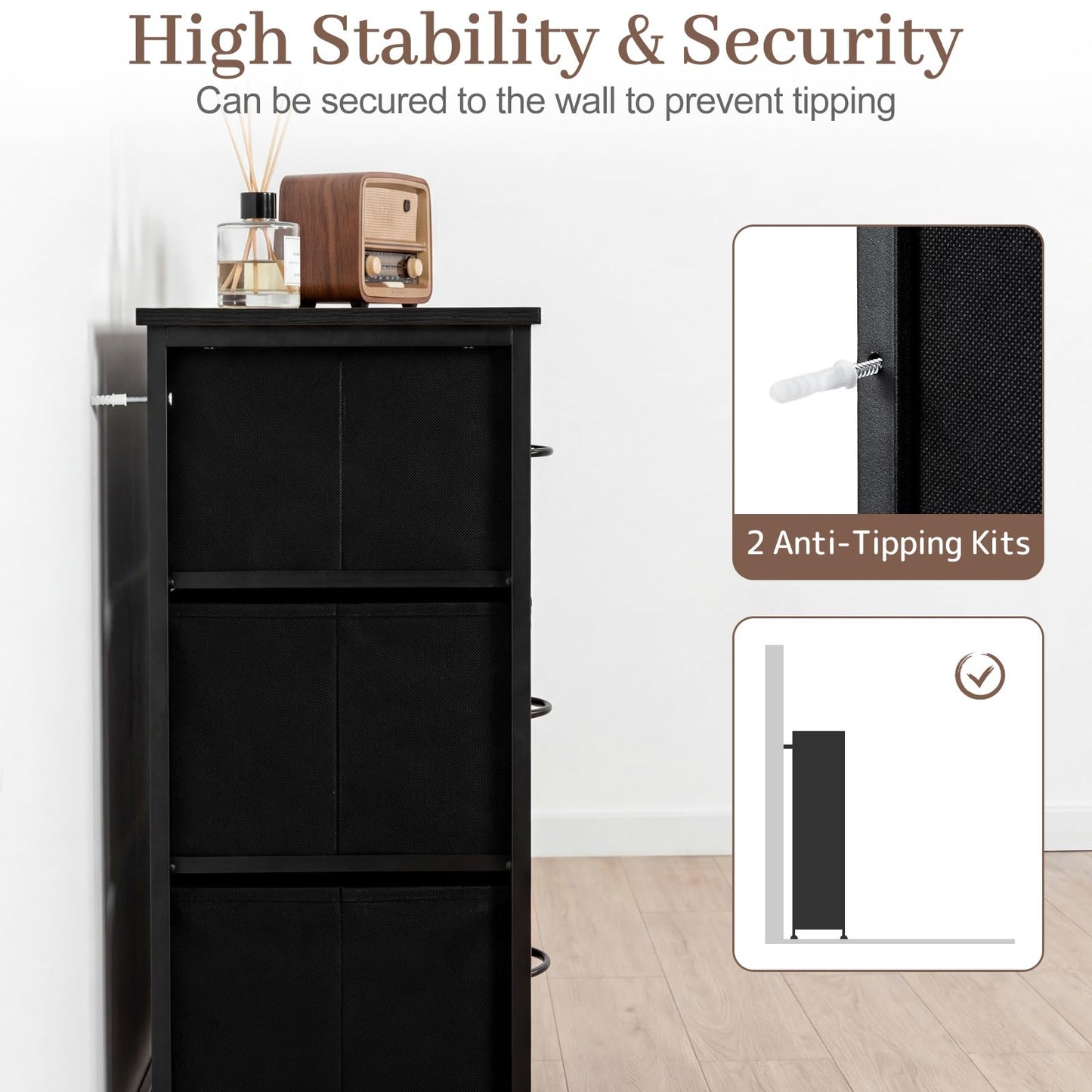 11/14-Drawer Dresser Tall Storage Chest with Metal Frame
