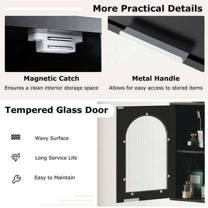 Bathroom Wall Cabinet, Wall-Mounted Wooden Storage Cupboard