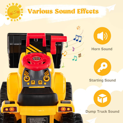 Kids Ride On Excavator Toy with Controllable Digging Bucket