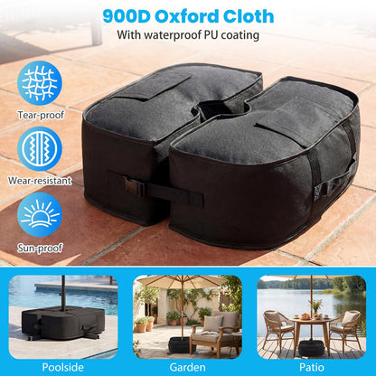 Parasol Base Weight Bag, 40KG Sand Fillable Umbrella Stand with 900D Oxford Sandbags