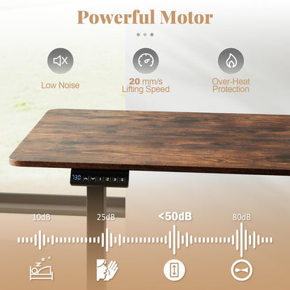 Electric Height Adjustable Standing Desk, 120 x 60cm Sit Stand Desk
