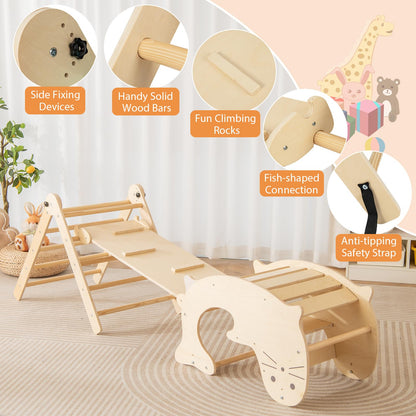 7 in 1 Indoor Wooden Foldable Climbing Toys for Toddlers