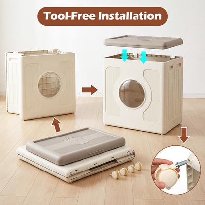 Clothes Storage Box with Lid and Wheels for Bedding Organization