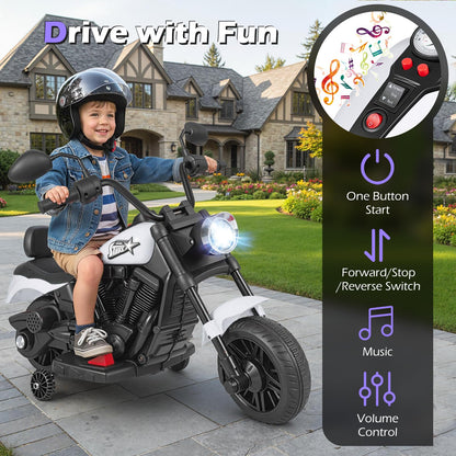 6V Kids Motorbike, Electric Ride on Motorcycle with Headlight