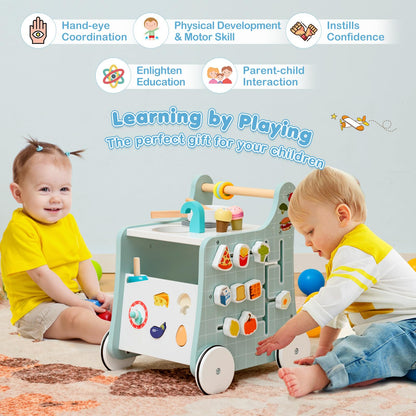 6 in 1 Wooden Baby Walker for 12 Months +