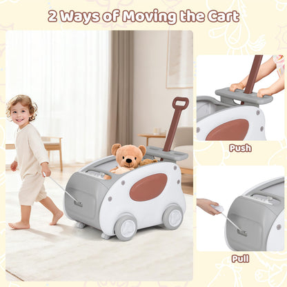 2 in 1 Toddler Toy Cart with Parent Handle