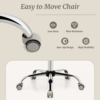Height-adjustable Reception Chair with Rolling Casters for Office