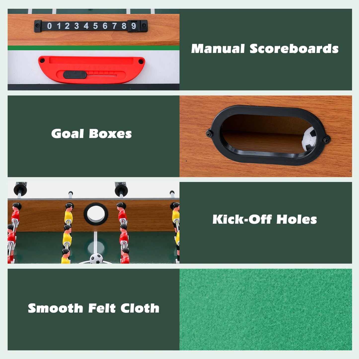 4 in 1 Combo Game Table Set Foosball Table with Billiards