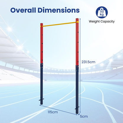 Outdoor In-Ground Pull Up Bar Station, Heavy Duty Metal Chin Up Bar