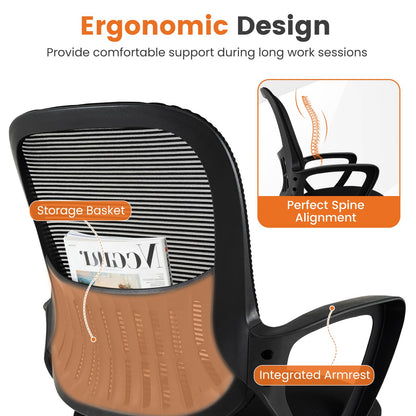 2PCS Conference Chairs, Metal Base Reception Chairs with Breathable Mesh Back