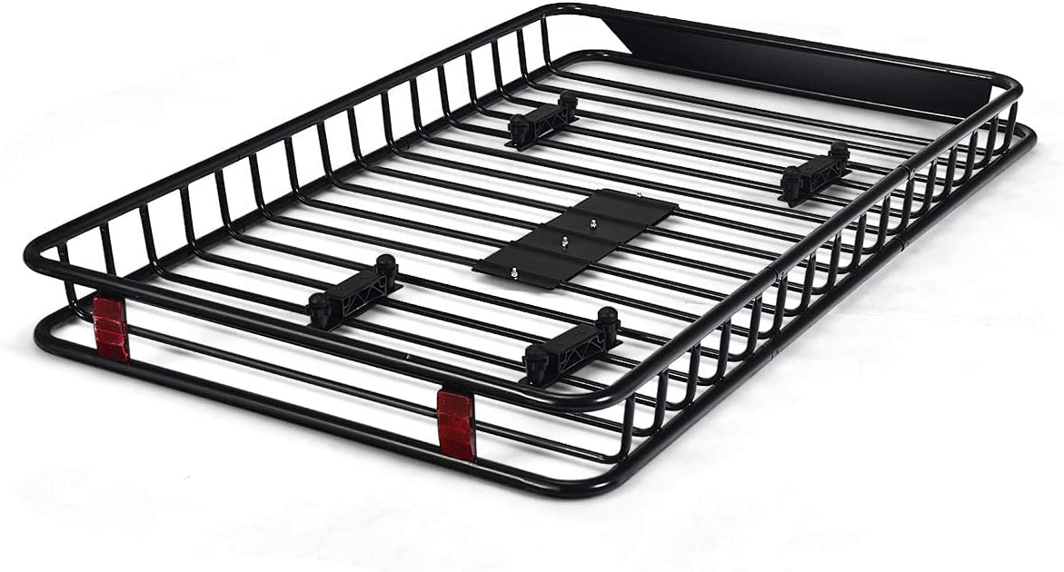 GiantexUK 116-162x99x15cm Expandable Steel Roof Rack Basket